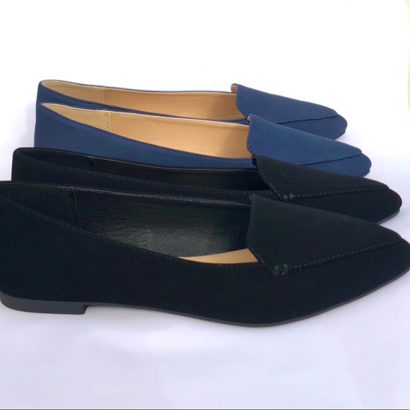 Black Pointed Toe Loafers Flats - Picture 5 of 10